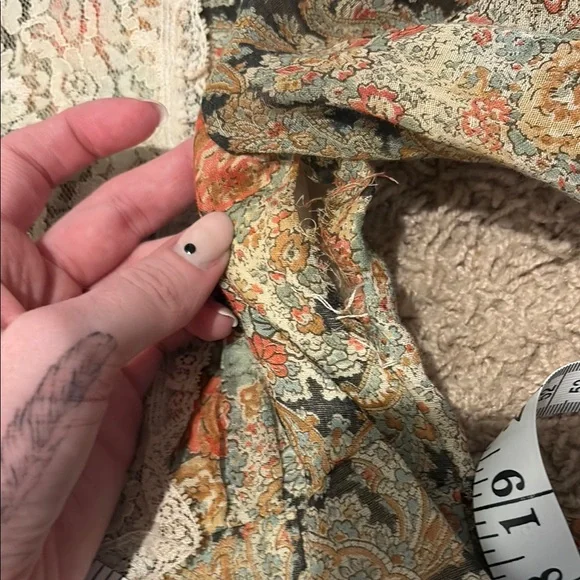 Gunne Sax Floral Long Sleeve Dress with Lace - Picture 6 of 10